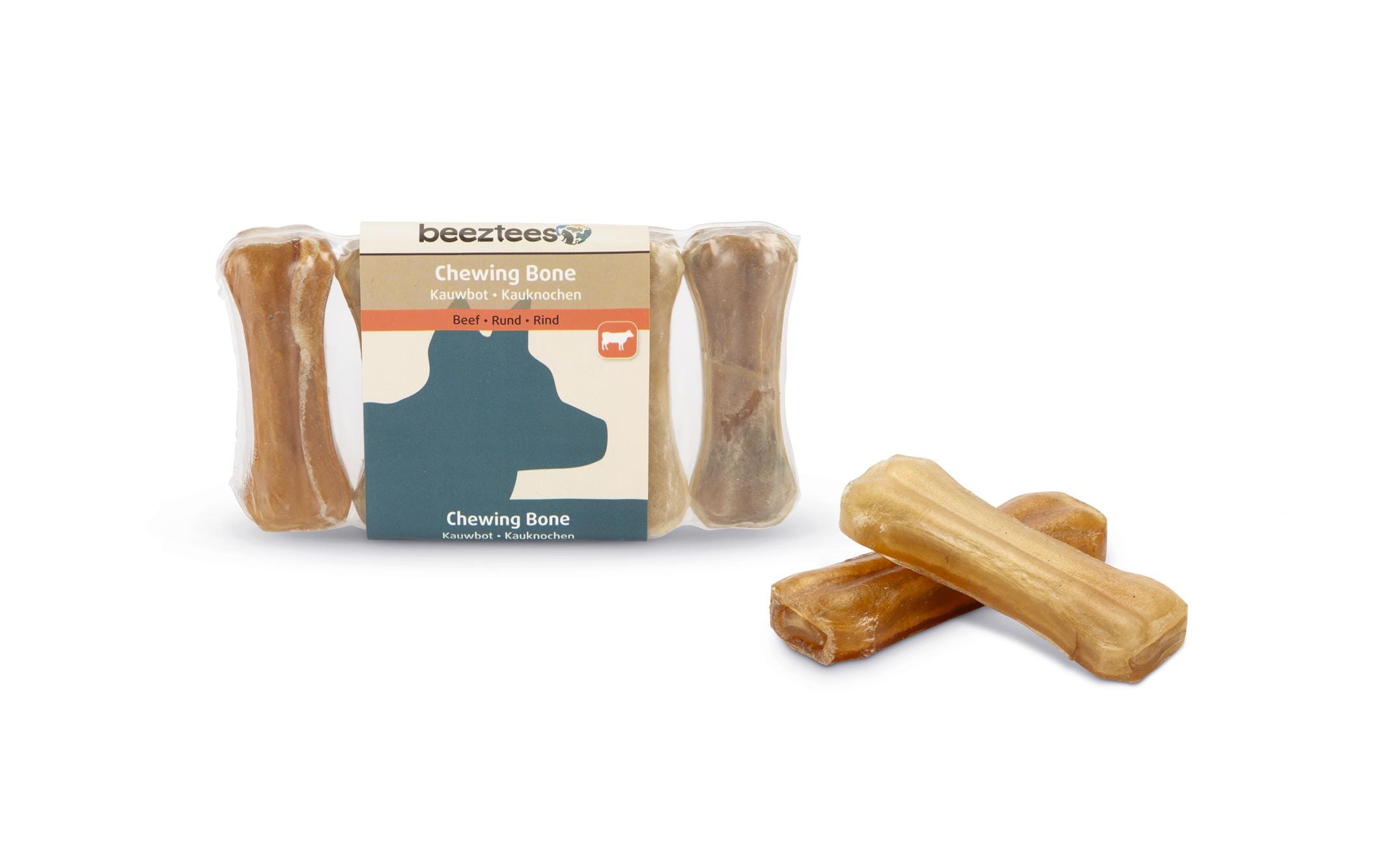 Beeztees Kauknochen Rinderhaut, 7.5 cm, 5 Stk.