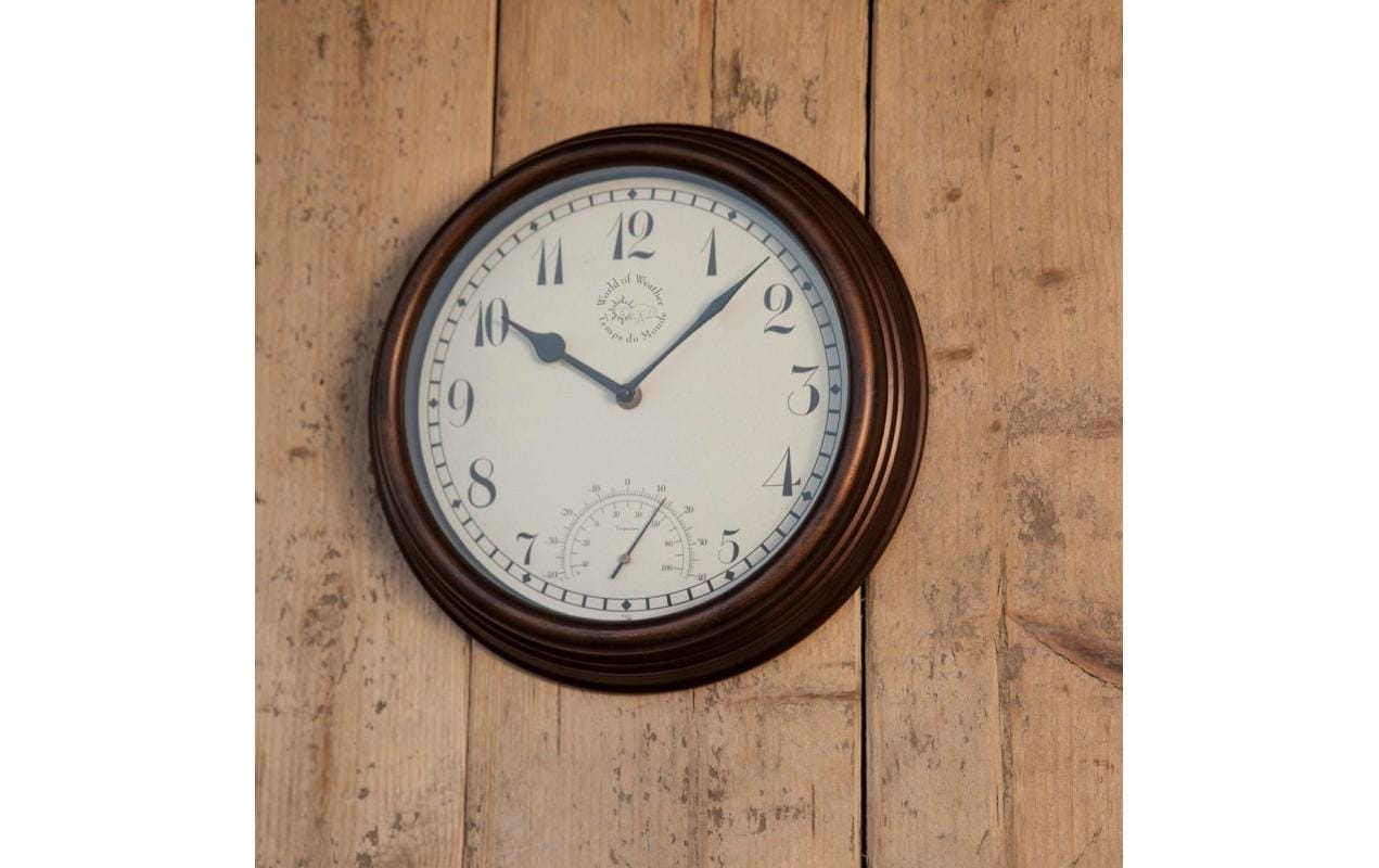 Esschert Design Gartenuhr Braun, Ø 30.5 cm