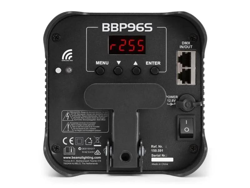 BeamZ Bodenstrahler BBP96SB Uplight Par Schwarz