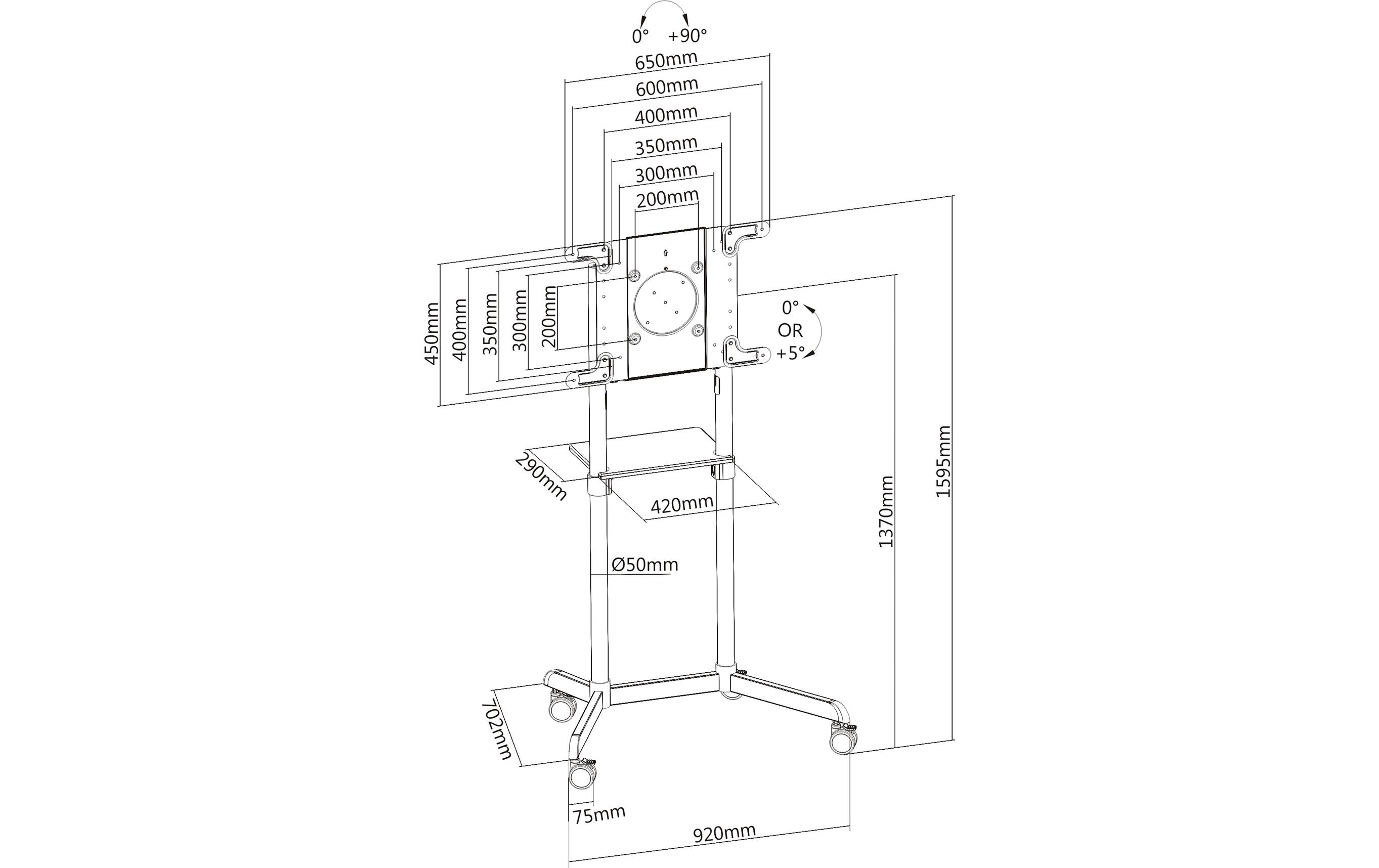 PureMounts TV-Trolley PM-CART-80W Weiss PureMounts TV-Trolley PM-CART-80W Weiss