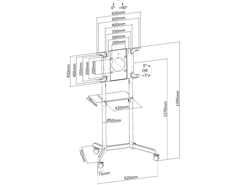 PureMounts TV-Trolley PM-CART-80W Weiss PureMounts TV-Trolley PM-CART-80W Weiss