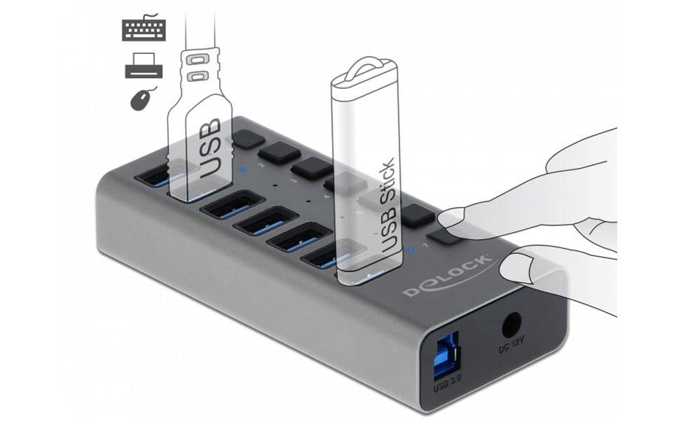 Delock USB-Hub 63669 USB 3.0 - 7x Type-A