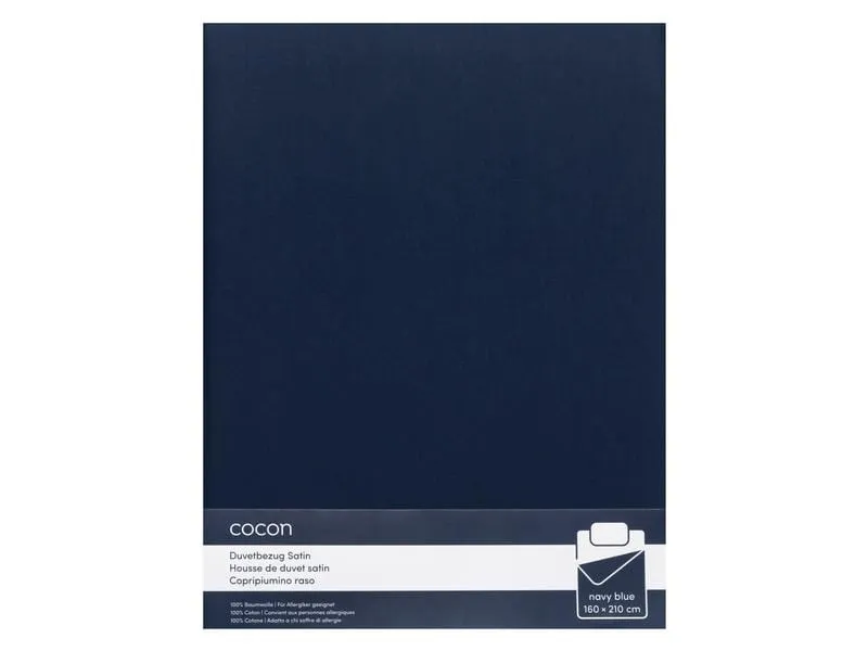 COCON Duvetbezug Satin 160 x 210 cm, Marineblau COCON Duvetbezug Satin 160 x 210 cm, Marineblau