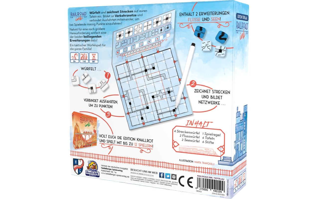 Fata Morgana Familienspiel Railroad Ink: Tiefblau