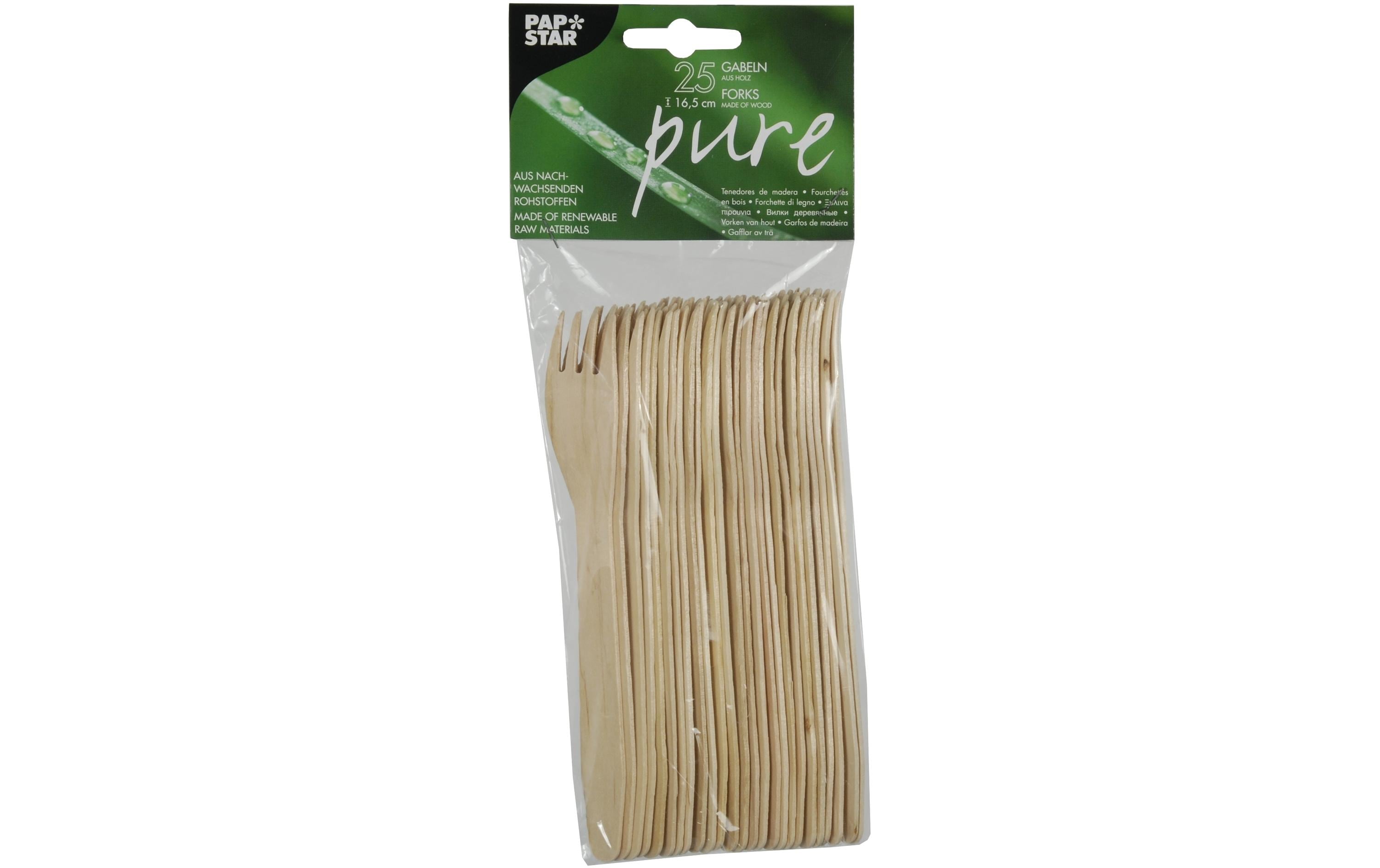 Papstar Einweg-Gabel Pure 25 Stück Braun