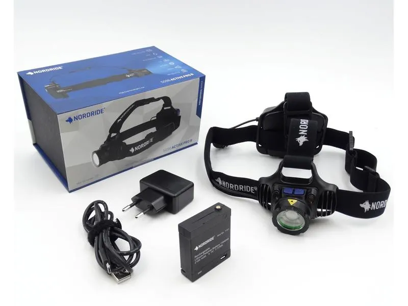 Nordride Stirnlampe Active Pro R Hybrid Schwarz, 500 lm, IP65 Nordride Stirnlampe Active Pro R Hybrid Schwarz, 500 lm, IP65