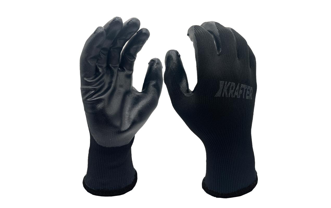 Krafter Arbeitshandschuh Polyester, XL, Schwarz, 1 Paar