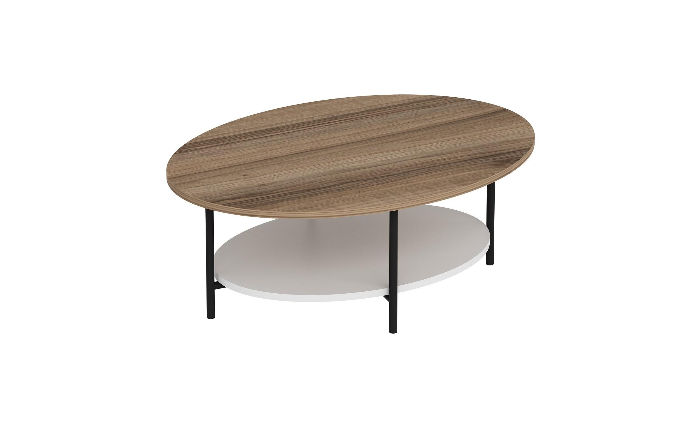 Woody Fashion Couchtisch Elis 90 x 36 x 60 cm, Braun/Weiss