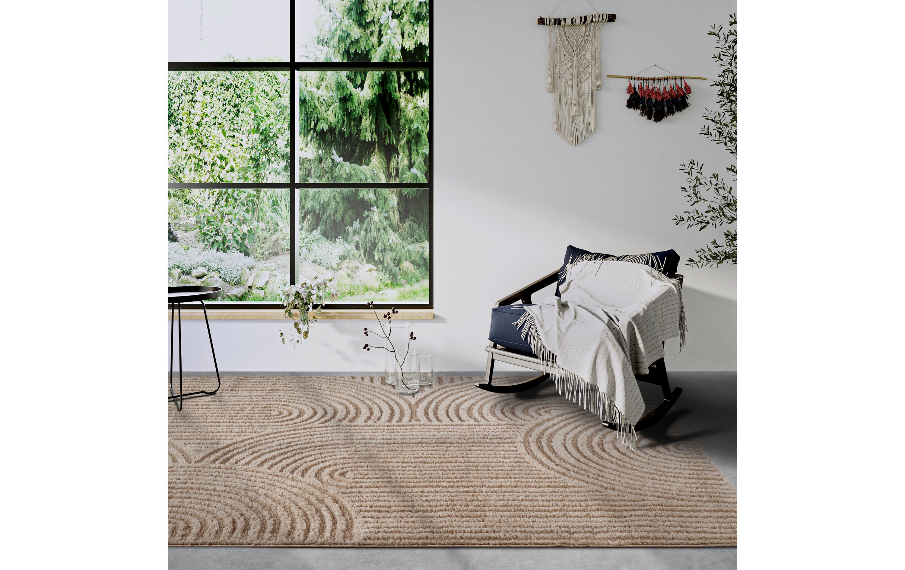 Elle Decoration Teppich Chappe 120 cm x 170 cm, Beige