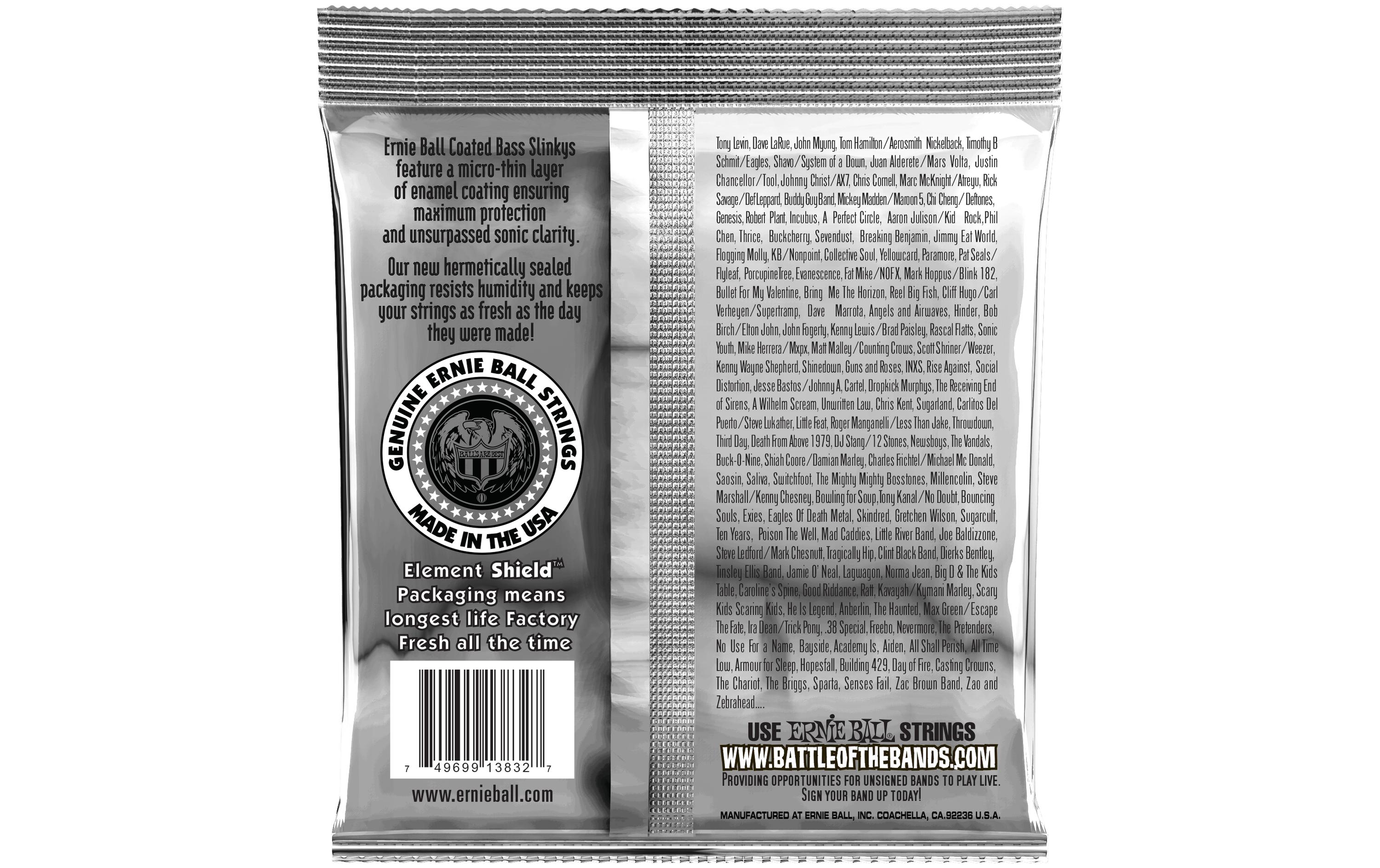 Ernie Ball Basssaiten 3832 Slinky Coated Bass – Regular 50-105