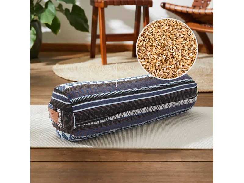 DoYourYoga Yoga-Bolster Tarik, Dinkelspelz, Mehrfarbig/Braun