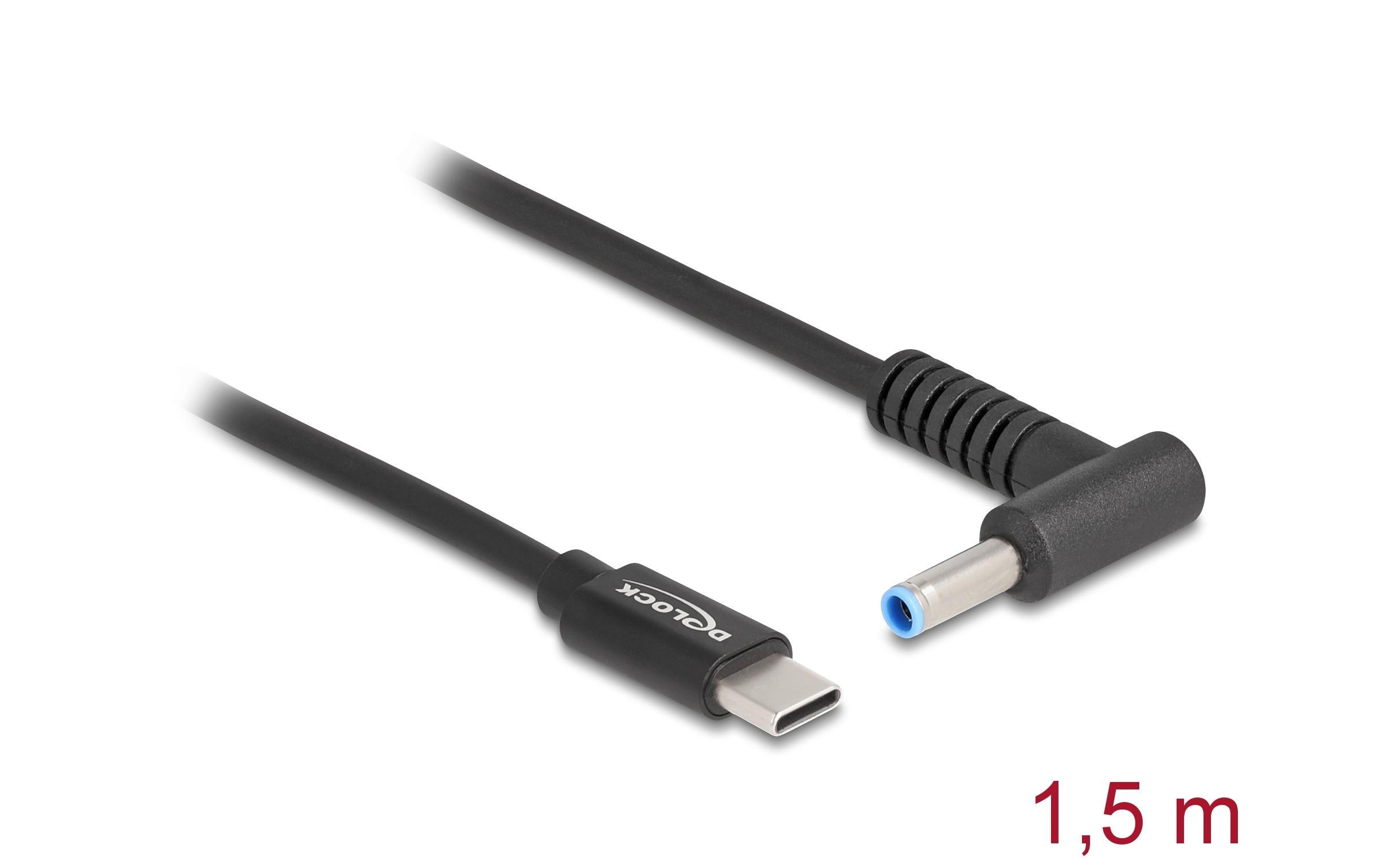 Delock Ladekabel USB-C zu HP 4.5 x 3.0 mm Stecker 1.5 m Delock Ladekabel USB-C zu HP 4.5 x 3.0 mm Stecker 1.5 m