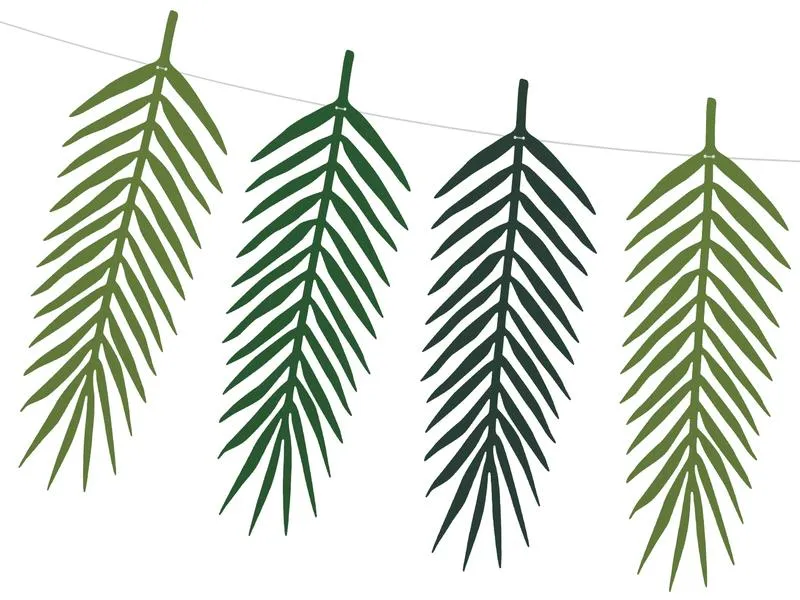 Partydeco Girlande Aloha Blätter 125 x 35 cm, Grün Partydeco Girlande Aloha Blätter 125 x 35 cm, Grün