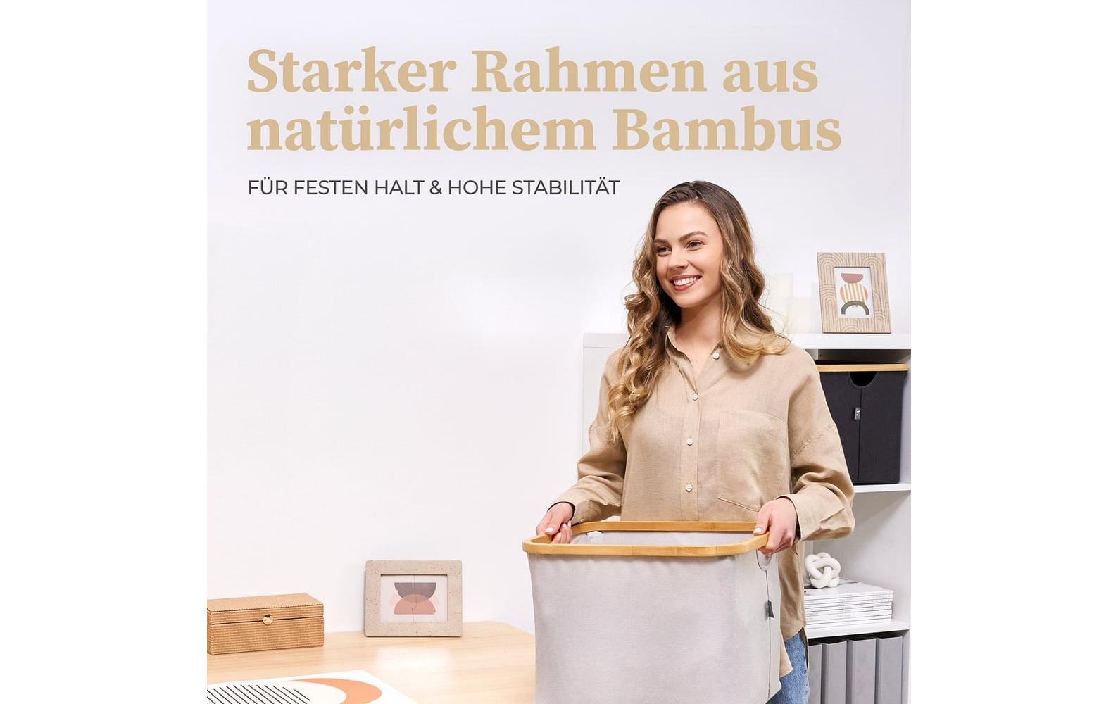 Hennez Aufbewahrungskorb Adrian Beige/Weiss, 40 l