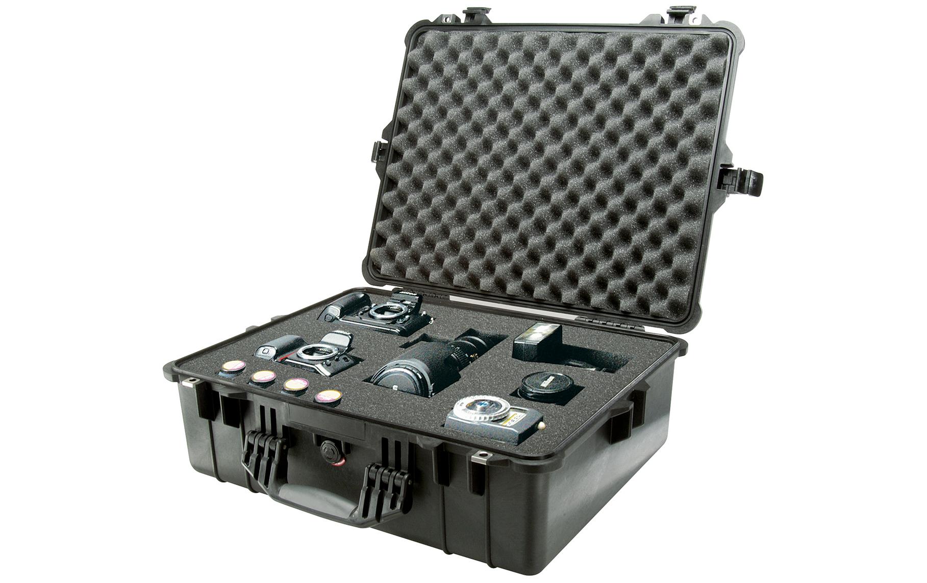 Peli Schutzkoffer 1600 mit Schaumstoffeinlage, Schwarz Peli Schutzkoffer 1600 mit Schaumstoffeinlage, Schwarz