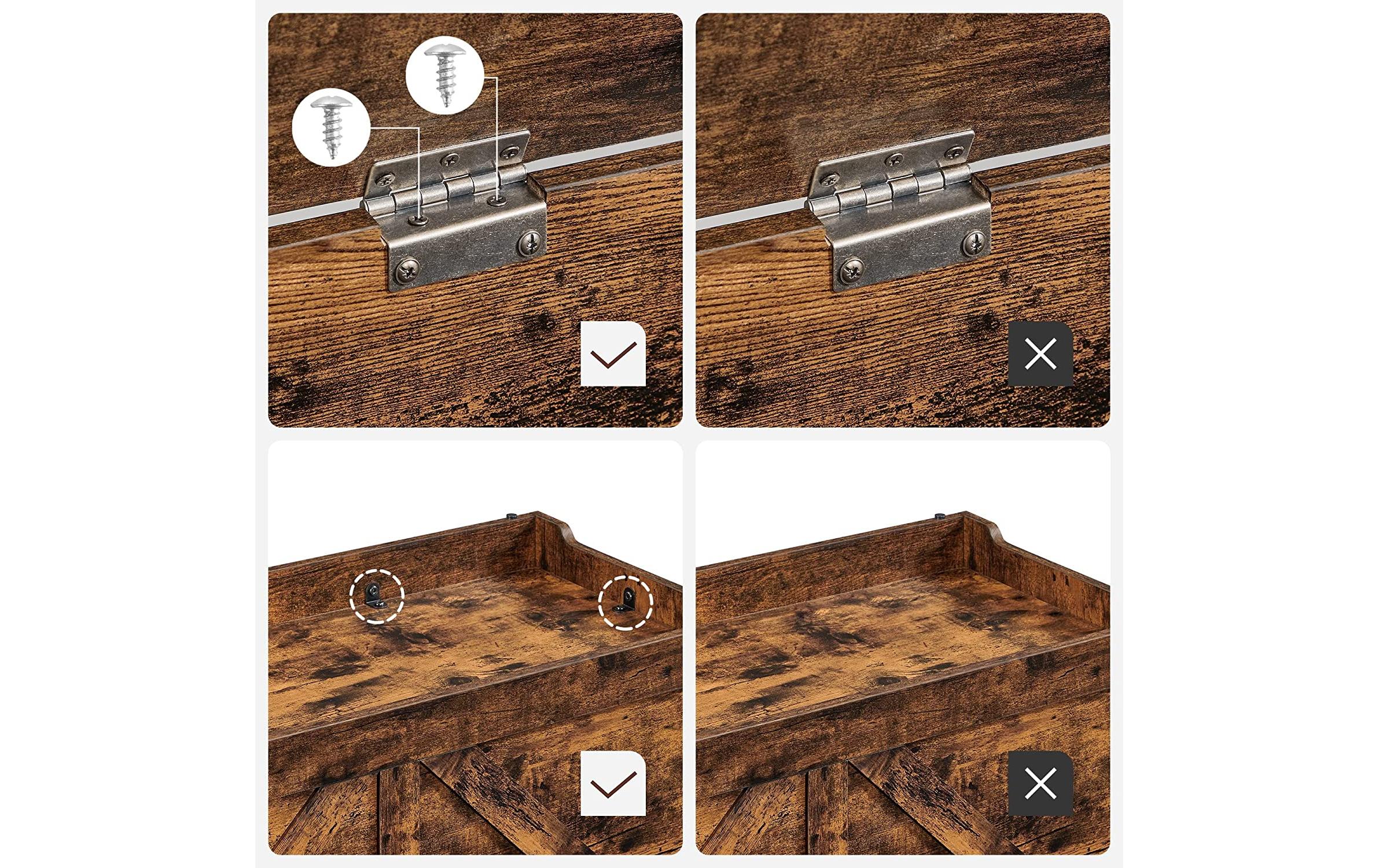 VASAGLE Sitztruhe 100 x 40 x 46 cm, Vintagebraun