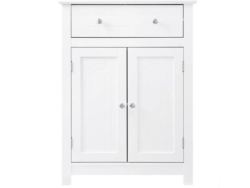 VASAGLE Badezimmerregal mit Schublade 60 x 80 cm, Weiss
