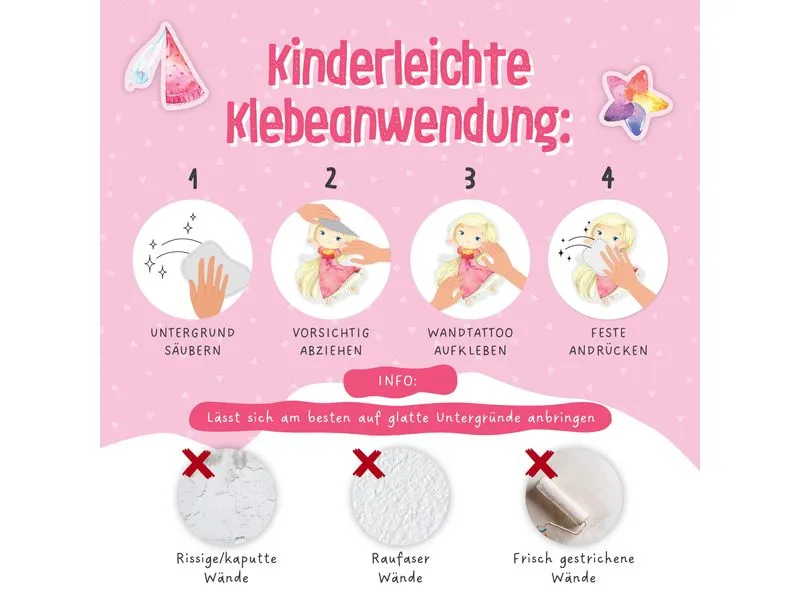 Papierdrachen Wandtattoo-Set Einhorn Papierdrachen Wandtattoo-Set Einhorn