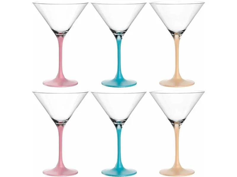 Leonardo Cocktailglas Brera 230 ml, 6 Stück, Himmelblau/Pfirsich/Rosa Leonardo Cocktailglas Brera 230 ml, 6 Stück, Himmelblau/Pfirsich/Rosa