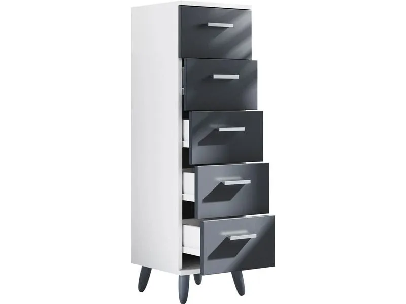 VCM Kommode Landos M 30 x 100 cm, Weiss/Anthrazit VCM Kommode Landos M 30 x 100 cm, Weiss/Anthrazit