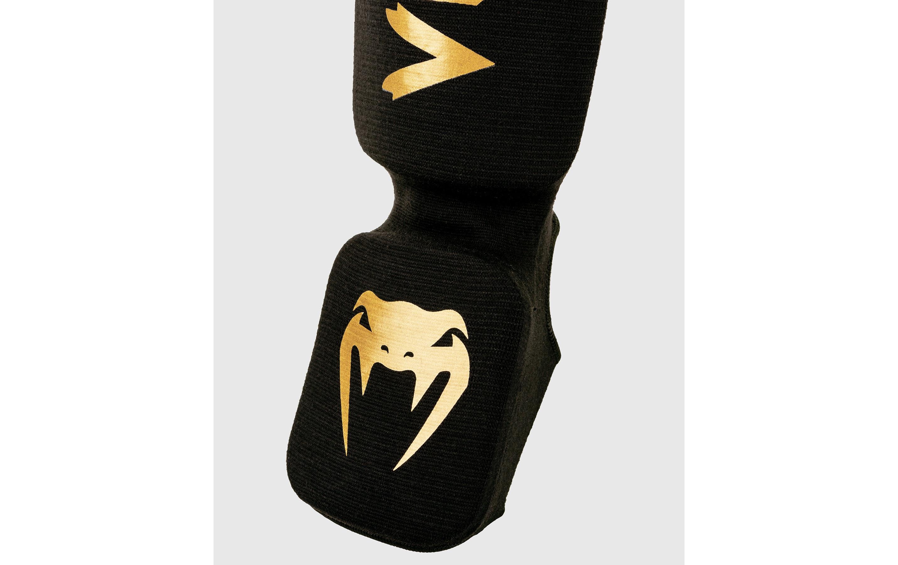 Venum Kontact Shin Guards Gold/Schwarz, L