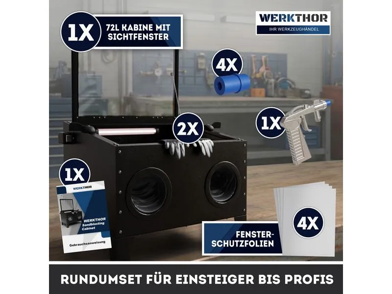 Werkthor Werkthor Sandstrahlkabine 90 Liter Werkthor Werkthor Sandstrahlkabine 90 Liter