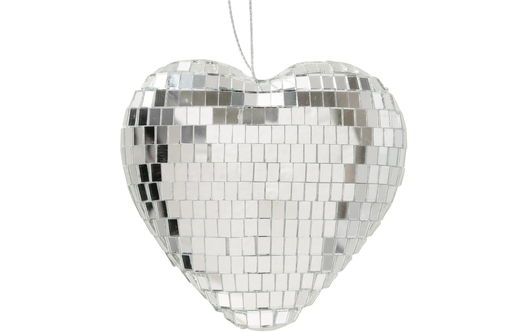 Boltze Weihnachtsschmuck Herz Disco Silber, 10 x 10 cm
