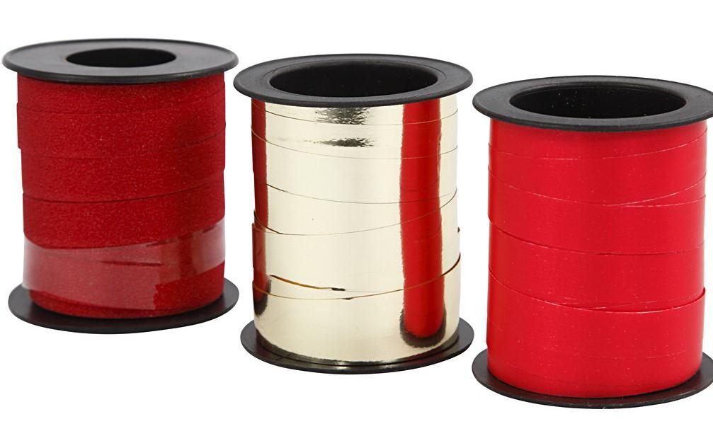 Creativ Company Geschenkband Rot/Gold 1 cm x 15 m, 3 Stück, Rot Creativ Company Geschenkband Rot/Gold 1 cm x 15 m, 3 Stück, Rot