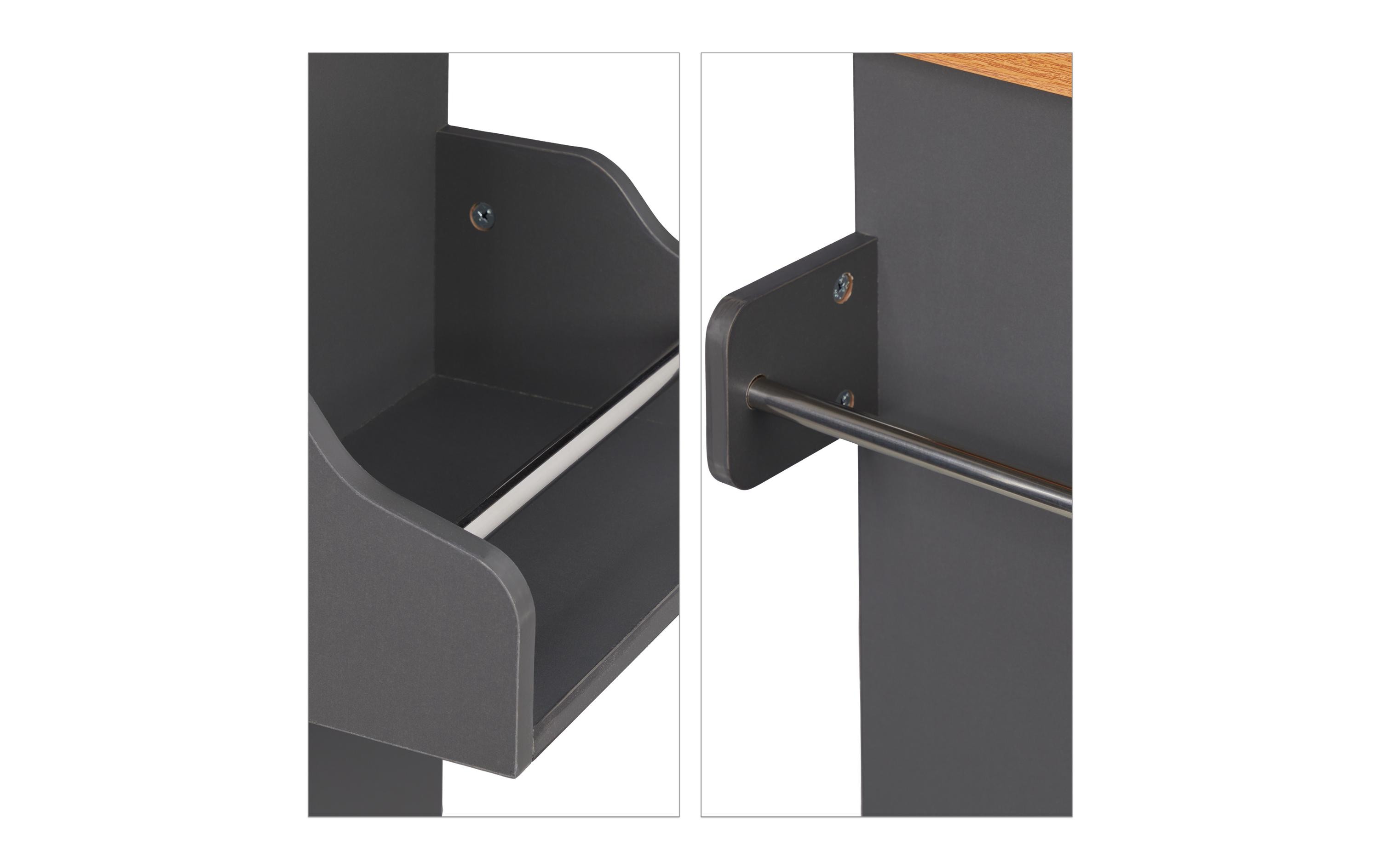 relaxdays Küchenwagen 114 x 90 x 39.5 cm, Grau