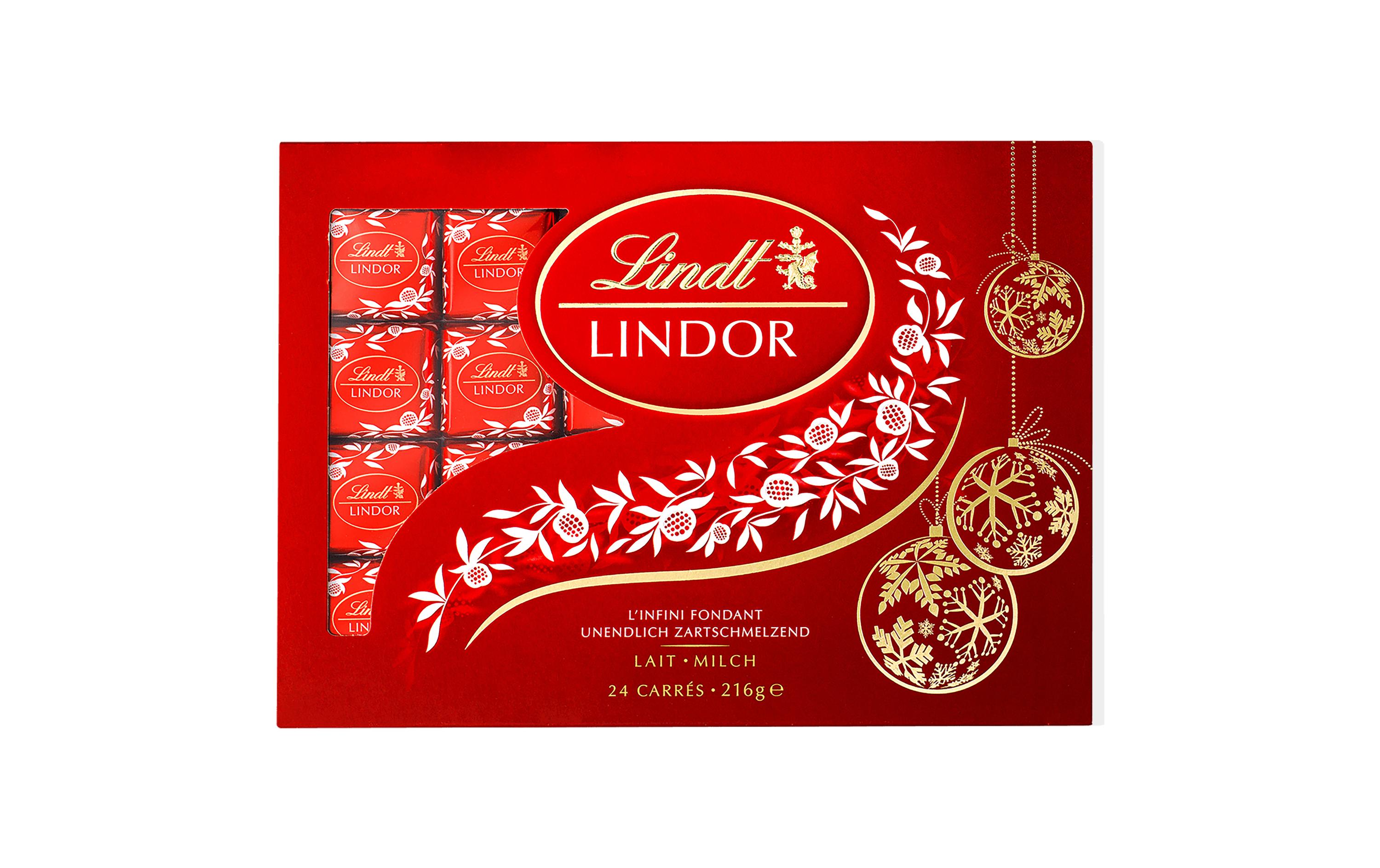 Lindt Schokolade Carrés Milch Weihnachten 216 g