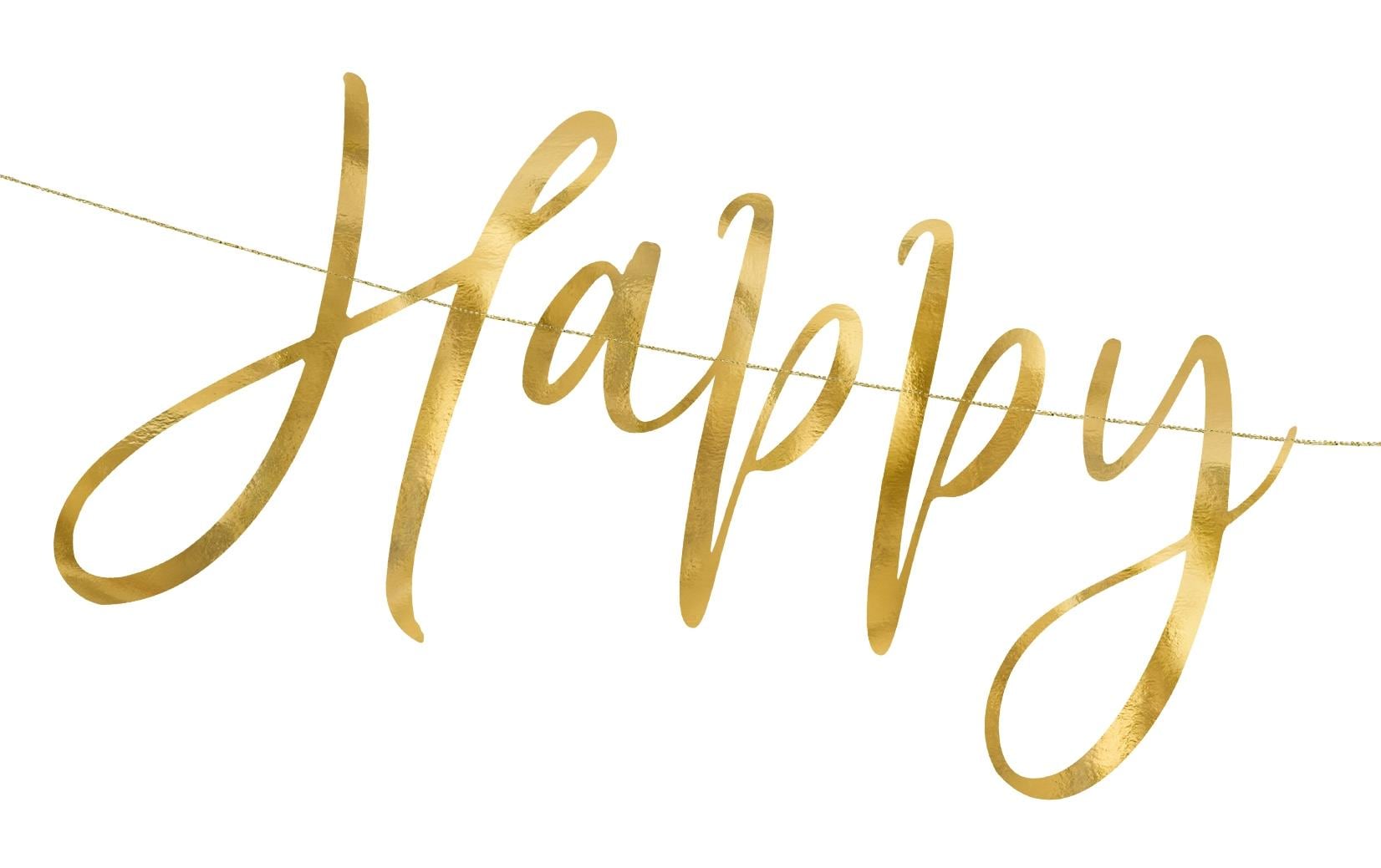 Partydeco Girlande Happy New Year 66 x 18 cm, Gold