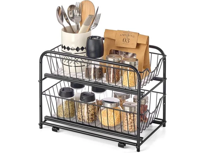 Songmics Ausziehbare Home Organizer Schwarz Songmics Ausziehbare Home Organizer Schwarz