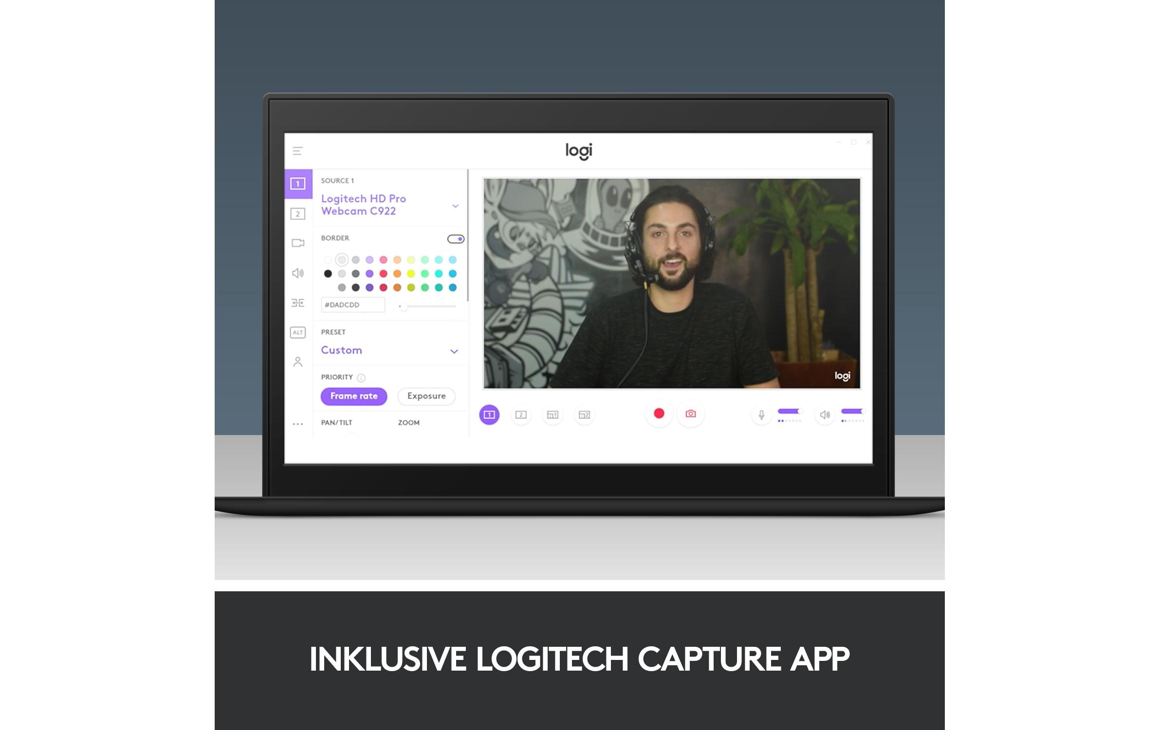 Logitech Webcam C922 Pro Stream , mit Stativ, Full-HD 1080p, USB