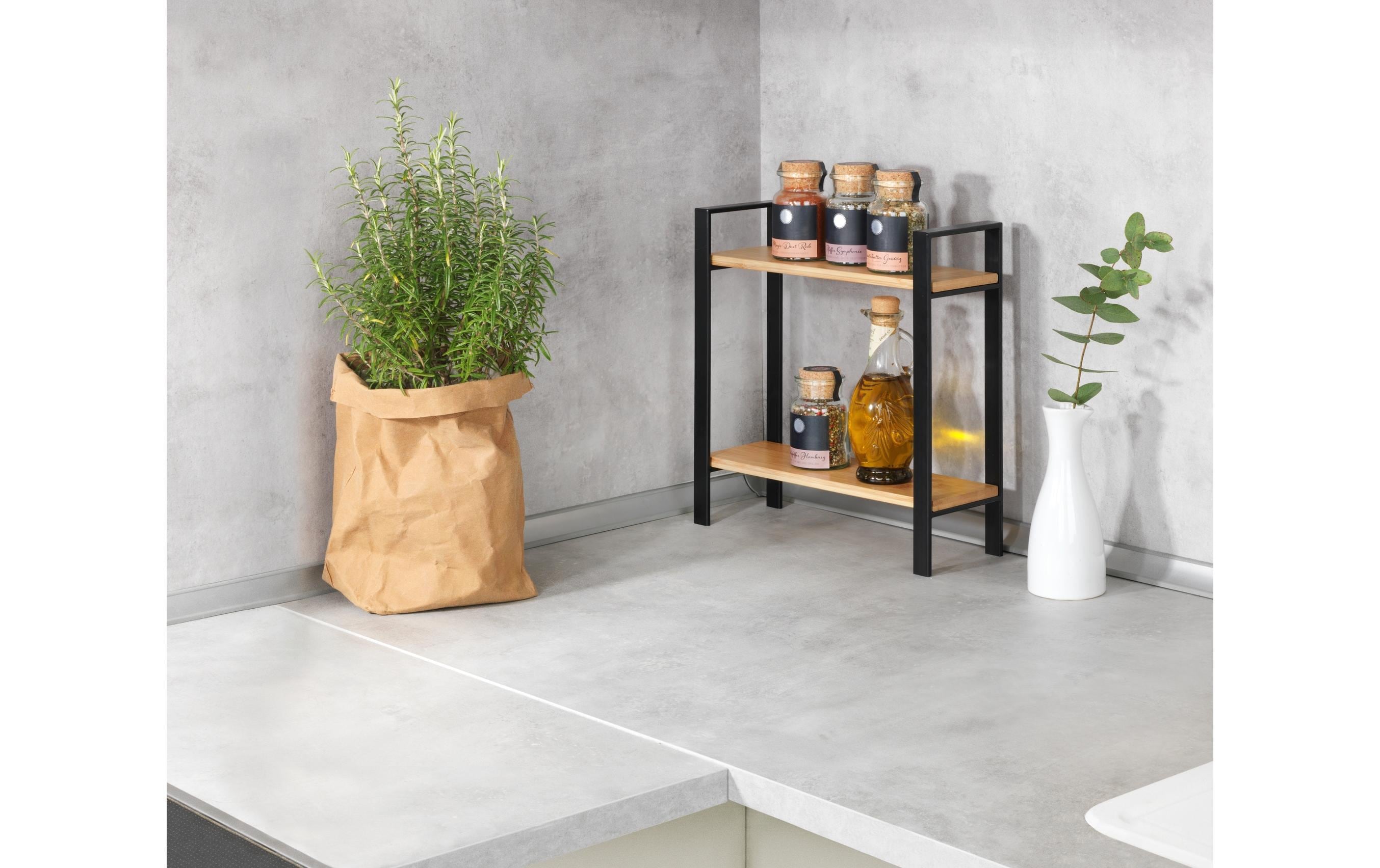 Wenko Küchenregal Lou 32 x 33 cm, Braun/Schwarz