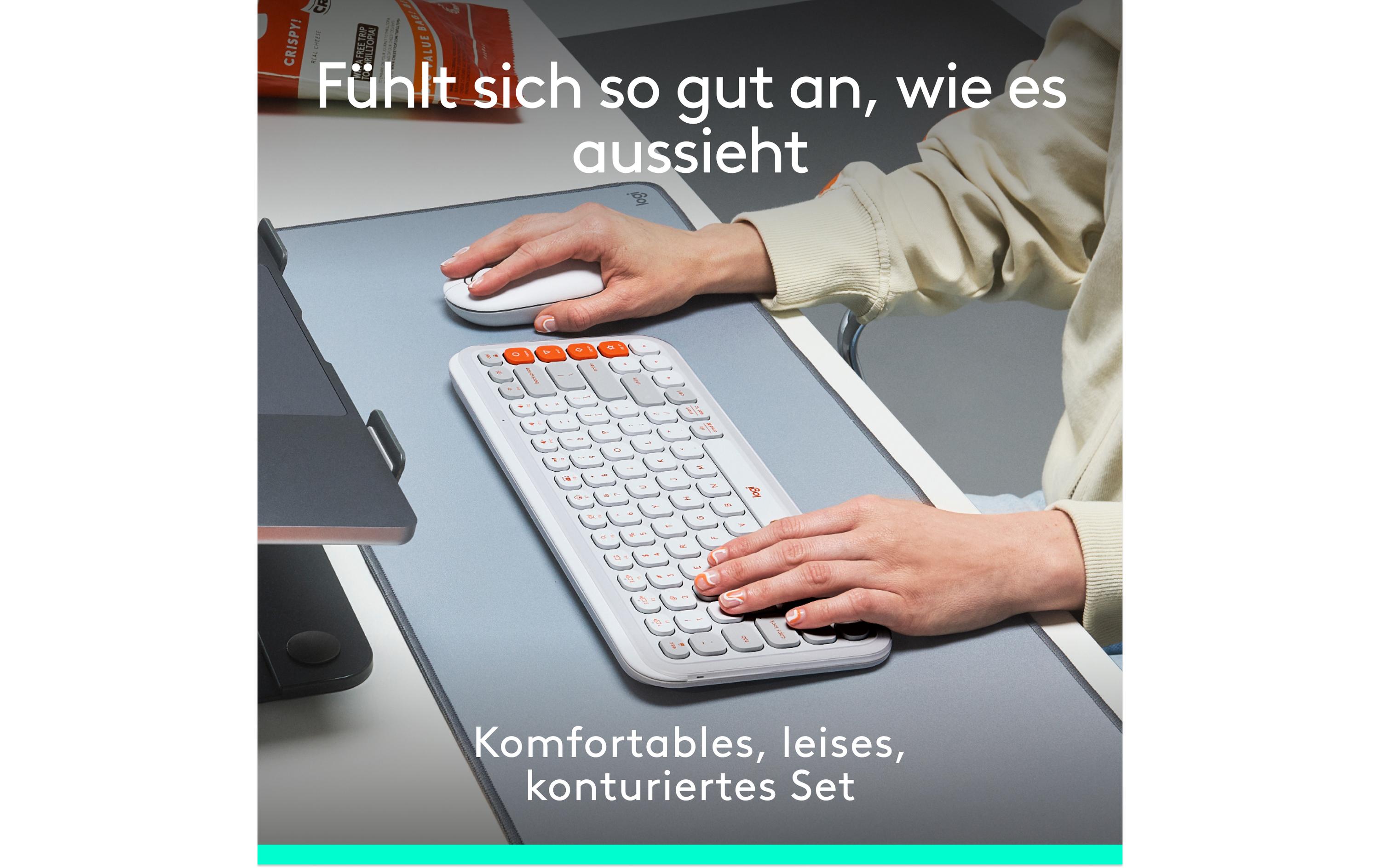 Logitech Tastatur-Maus-Set POP Icon Combo Off-white