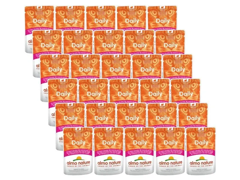 Almo Nature Nassfutter Daily mit Thunfisch und Lachs, 30 x 70 g