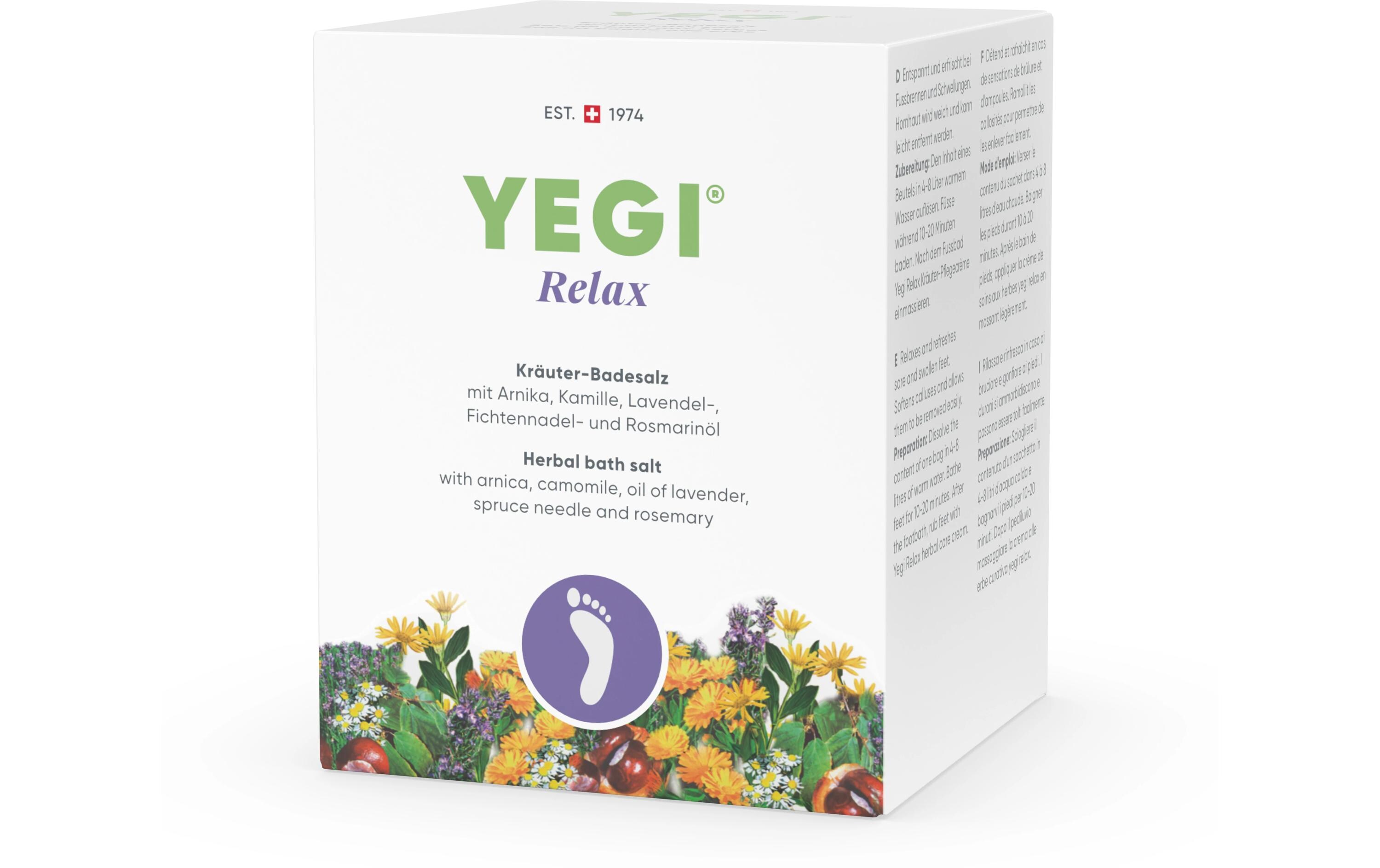 Yegi Fusspflege Kräuter-Badesalz Relax 4 x 50 g Yegi Fusspflege Kräuter-Badesalz Relax 4 x 50 g