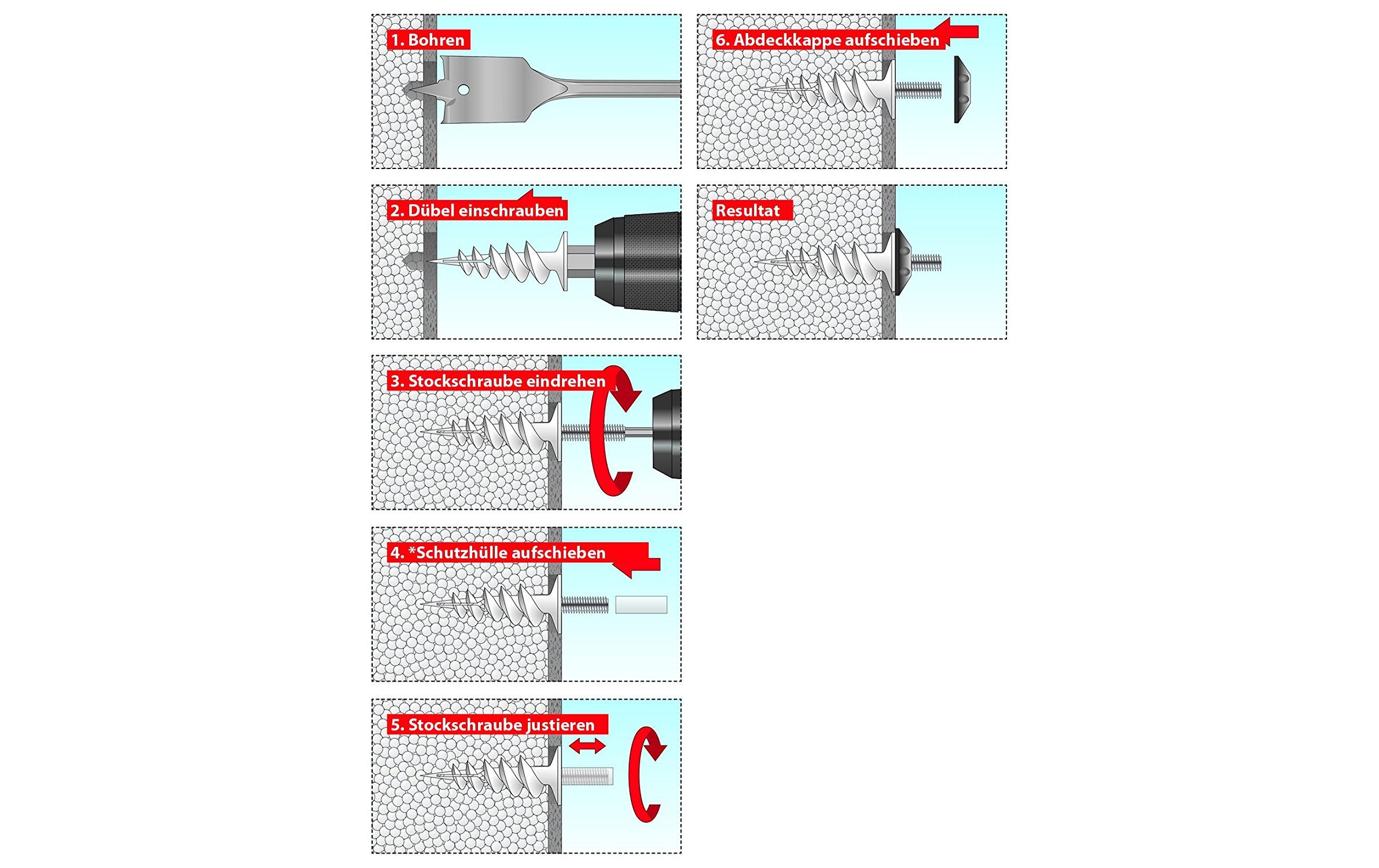 Tox-Dübel Fallrohrbefestigung Thermo Vario 4 Stück