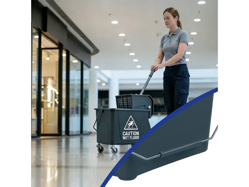 relaxdays Reinigungswagen 22 l, Silber/Grau/Weiss relaxdays Reinigungswagen 22 l, Silber/Grau/Weiss