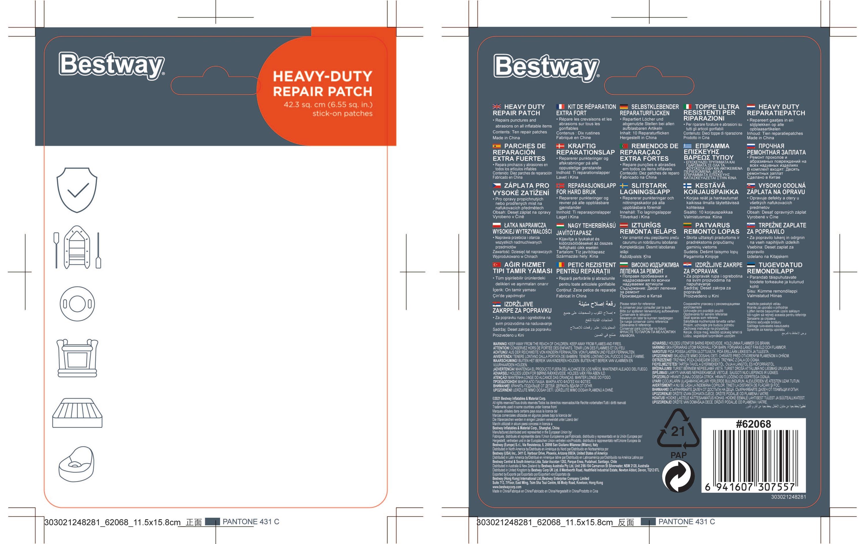 Bestway Reparaturset Strapazierfähiger Reparaturflicken 10 Stück