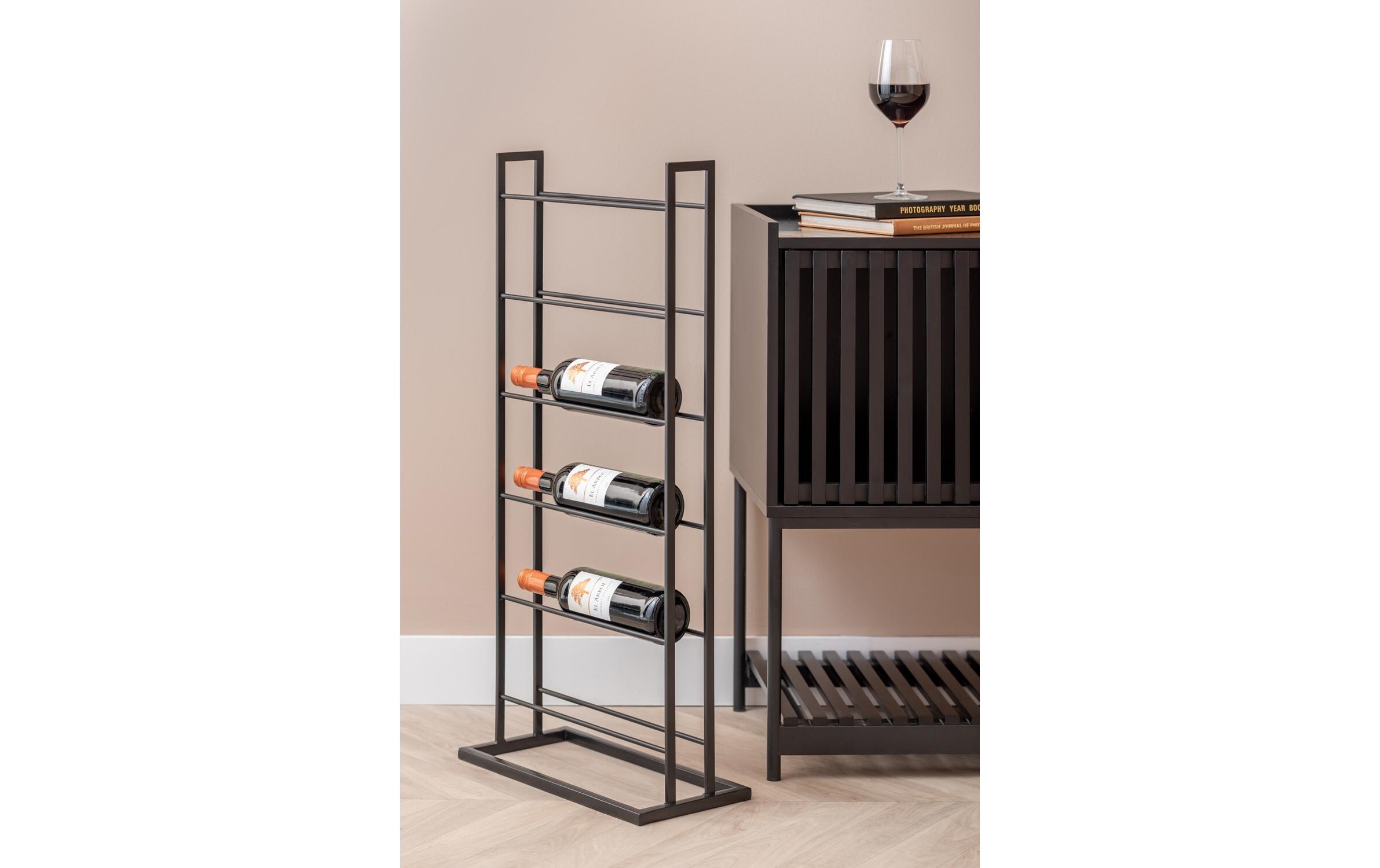 present time Weinregal Single Floor 84.5 x 20 cm, Schwarz