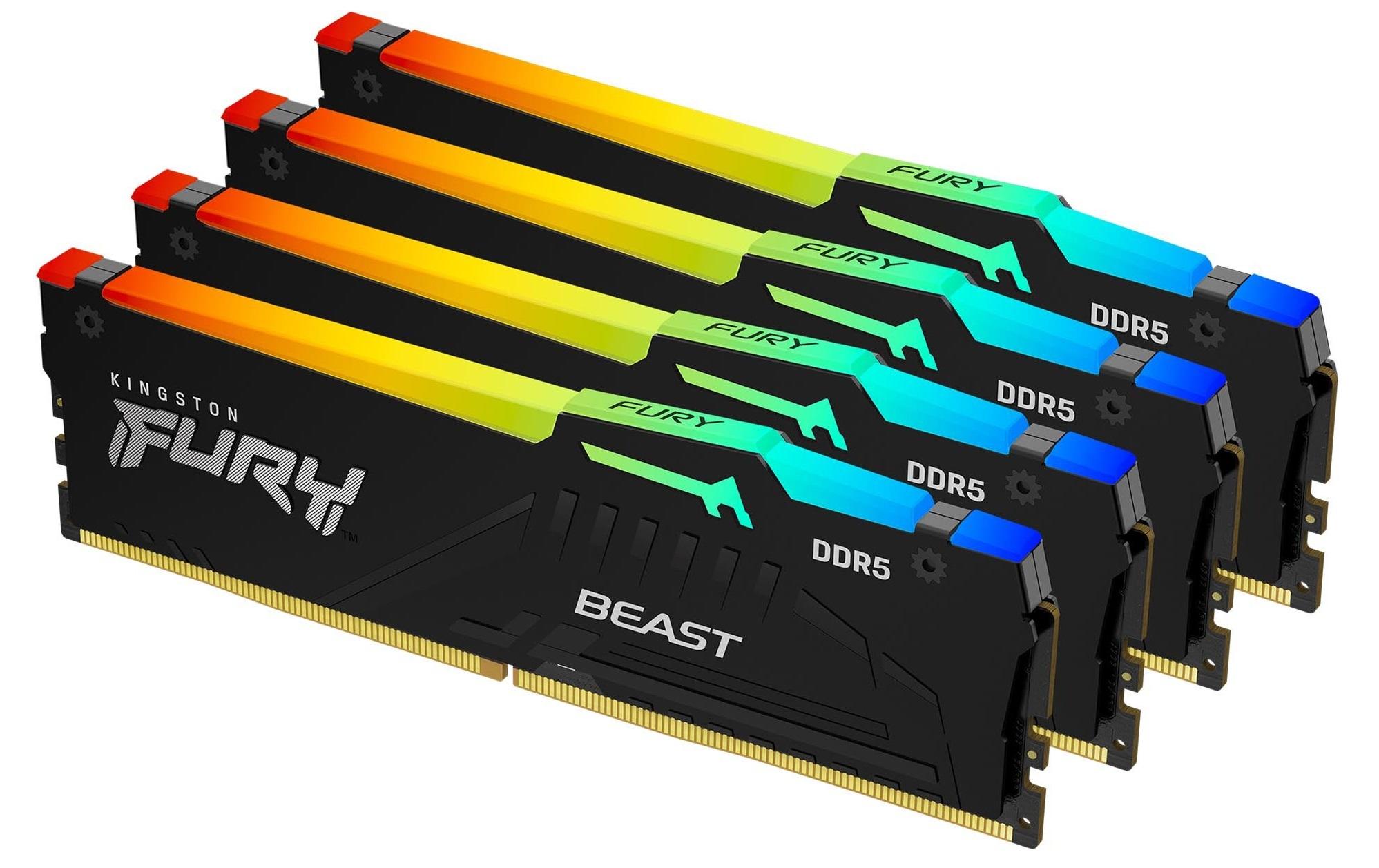 Kingston DDR5-RAM FURY Beast RGB 5600 MHz 4x 16 GB