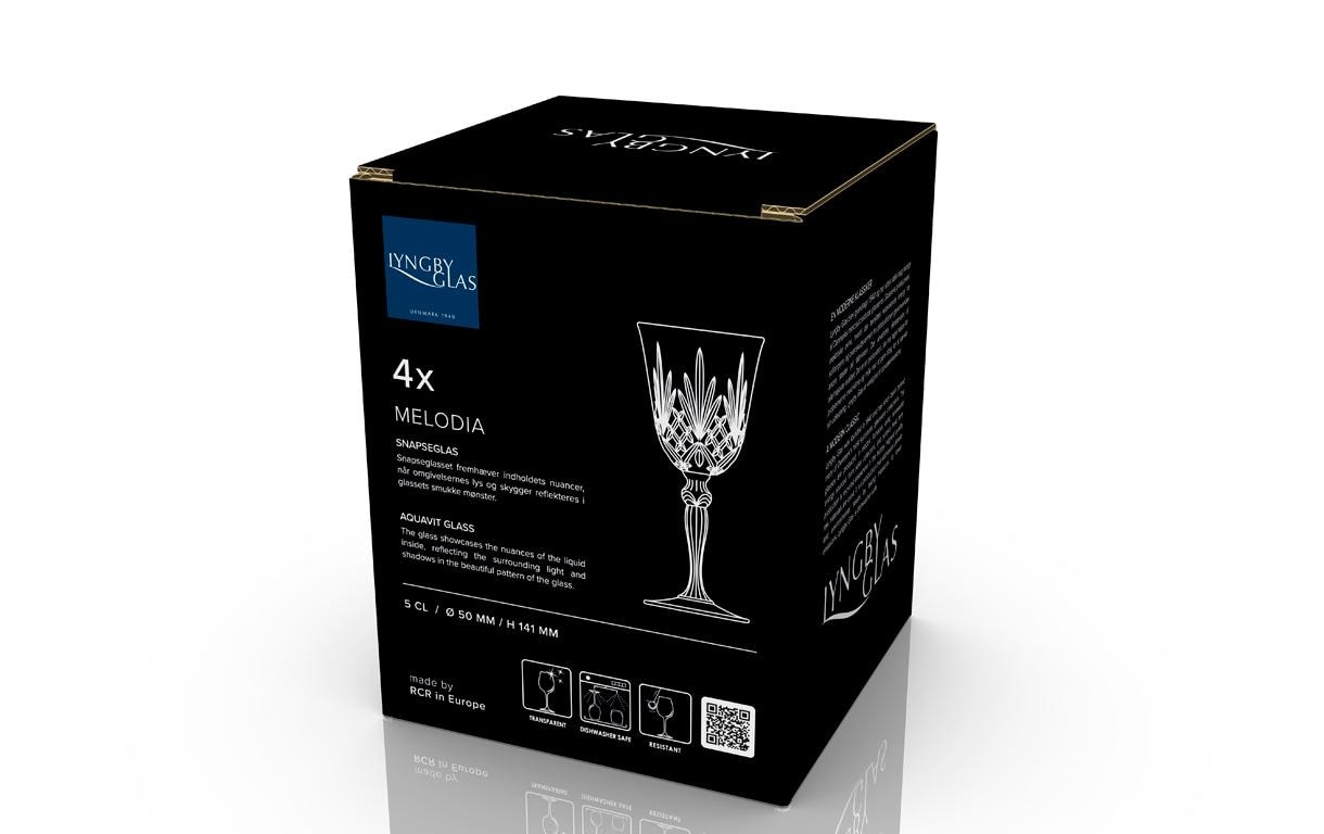 Lyngby Brandyglas Aquavit Melodia 4 Stück, 5 cl
