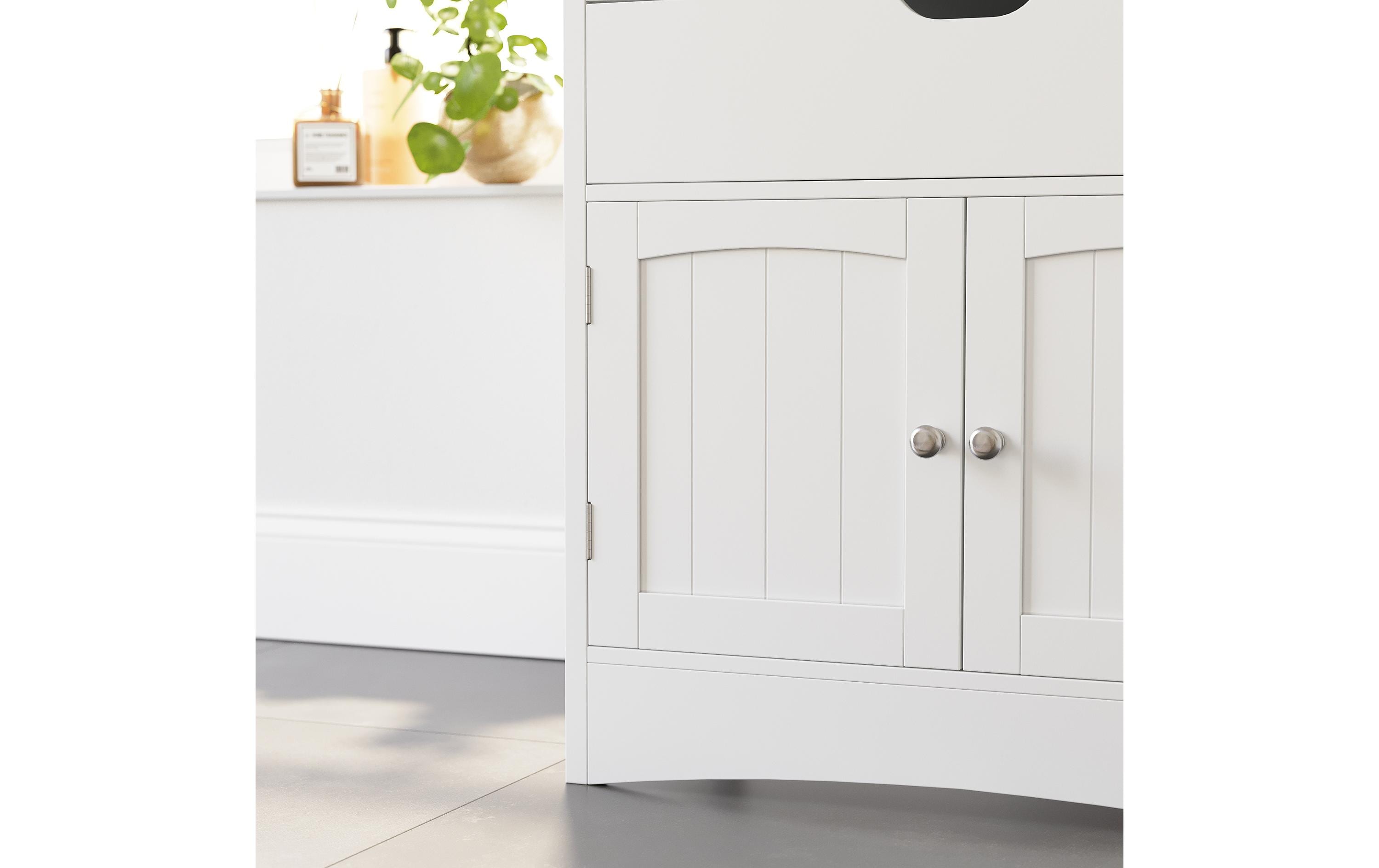 VASAGLE Badezimmerregal 60 x 32.5 x 122 cm, Weiss