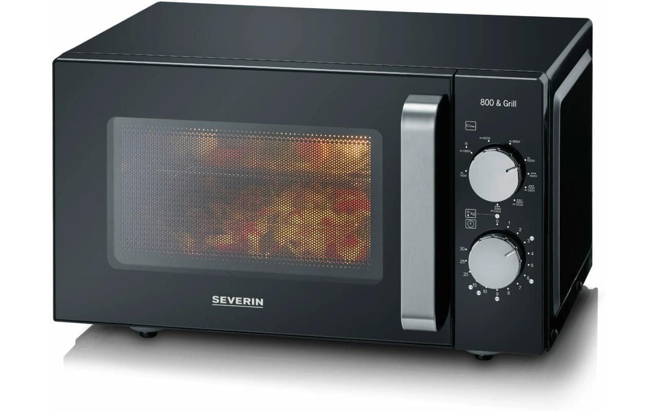 Severin Mikrowelle mit Grill MW 7762 Schwarz/Silber