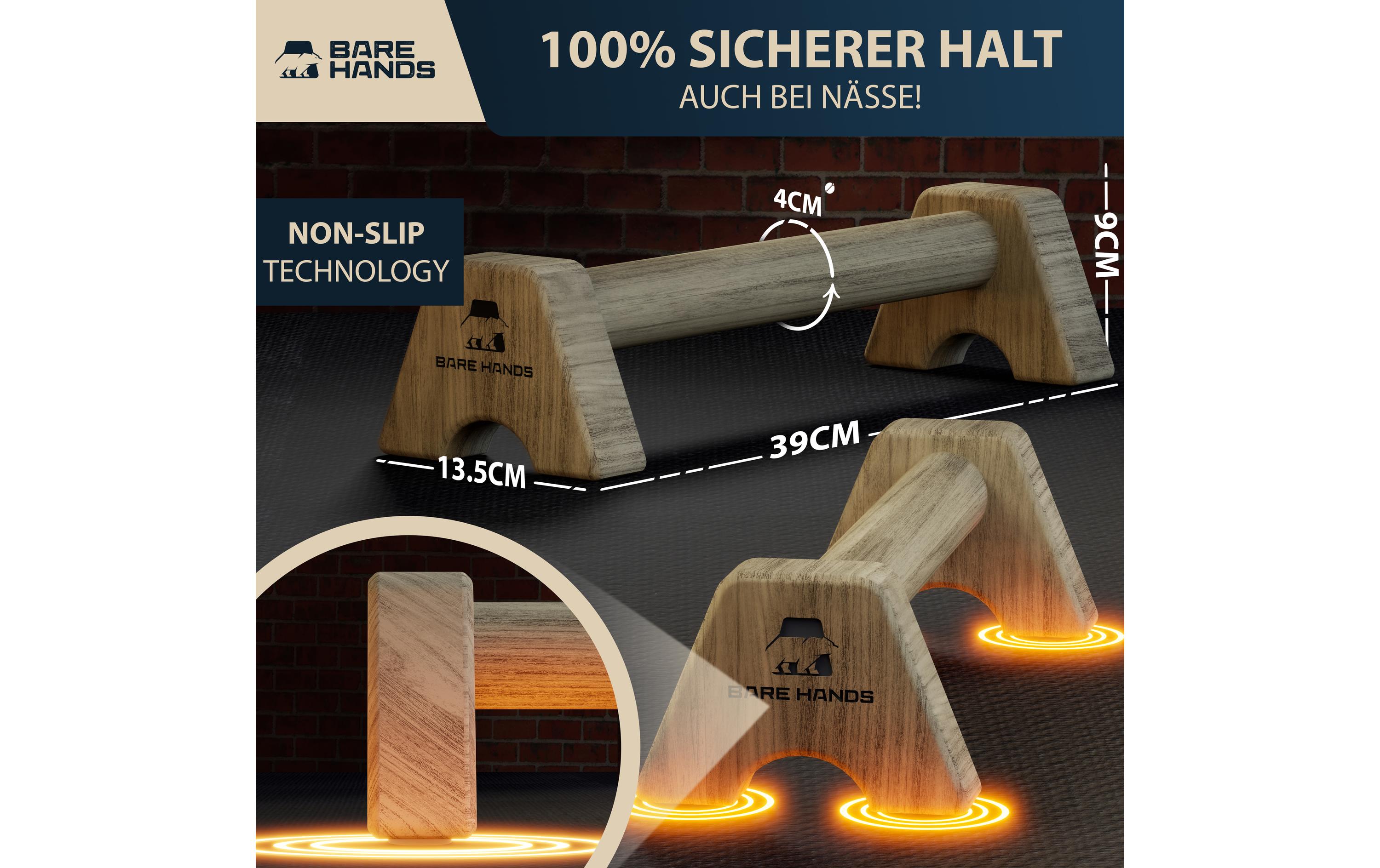 Bare Hands Liegestützgriffe Gr. M