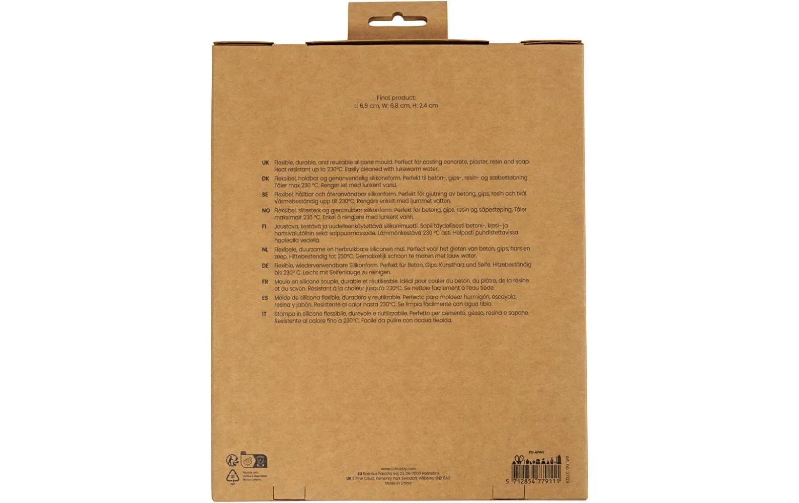 Creativ Company Silikon Form Giessform Quadratisch, 4 Stück