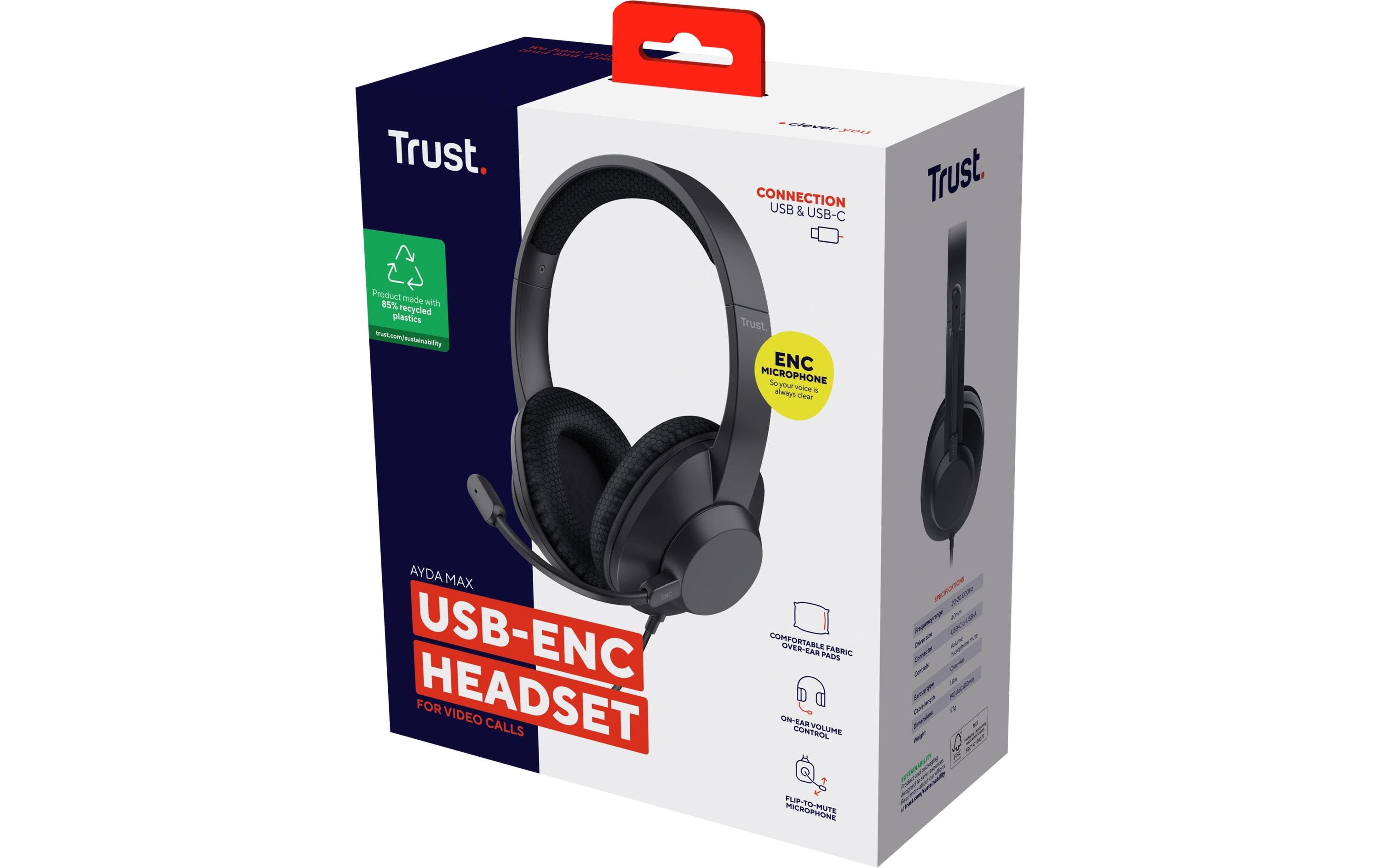 Trust Headset Ayda Max USB-ENC headset