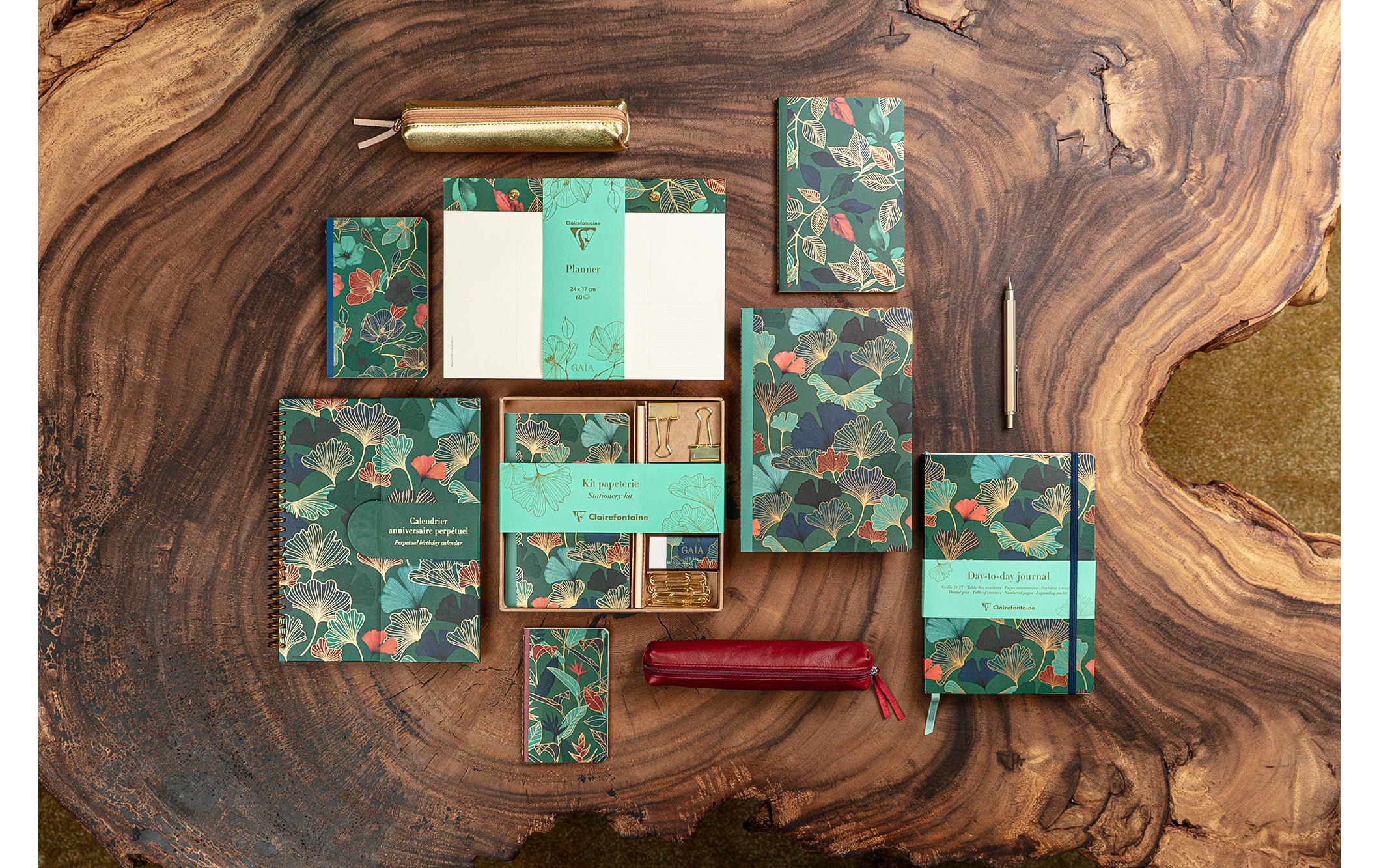 Clairefontaine Notizheft Gaia assortiert, A5, Liniert, Blau