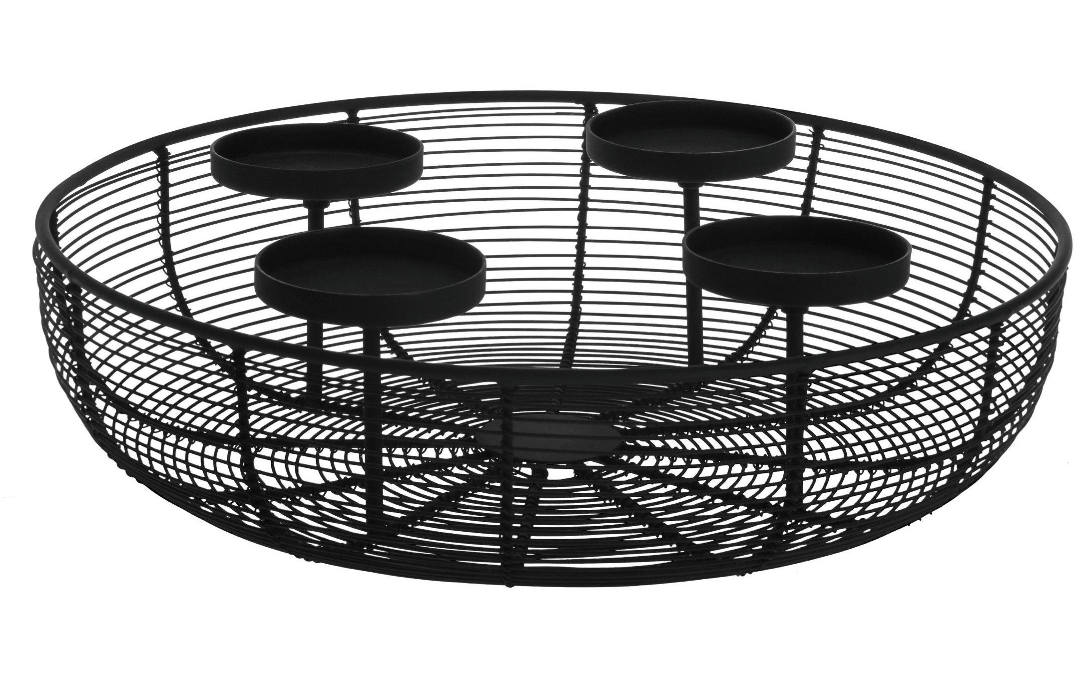 EGLO Adventsgesteck Hagony 36 x 10 cm, Schwarz